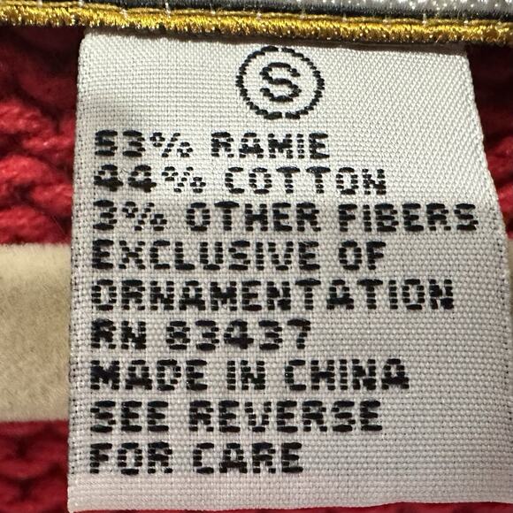 Heirloom Collectibles Sz Small Christmas Scottie Dog Holiday Sweater VTG Red - Picture 5 of 6